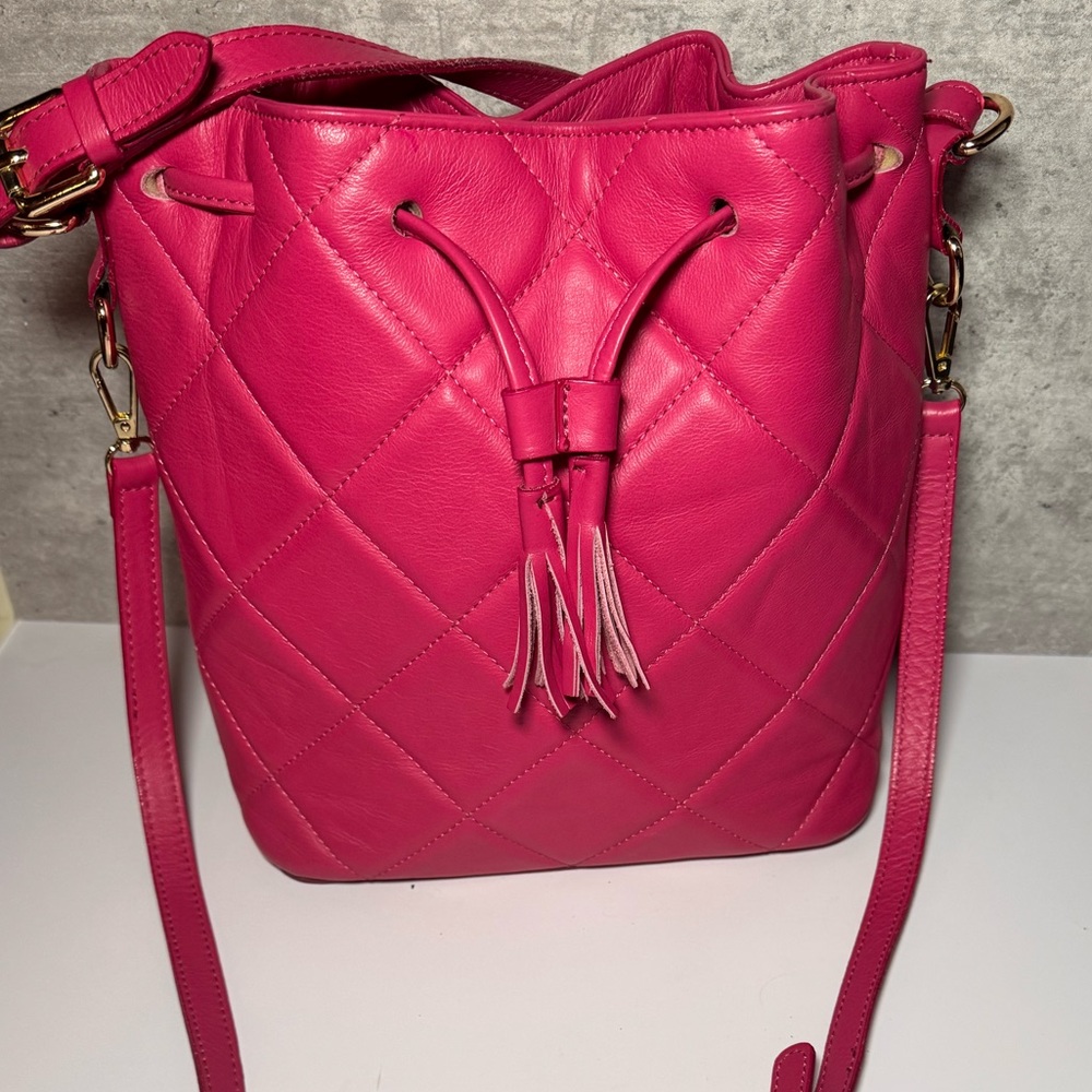 Valentina Pink Crossbody Bag with Quilted Design